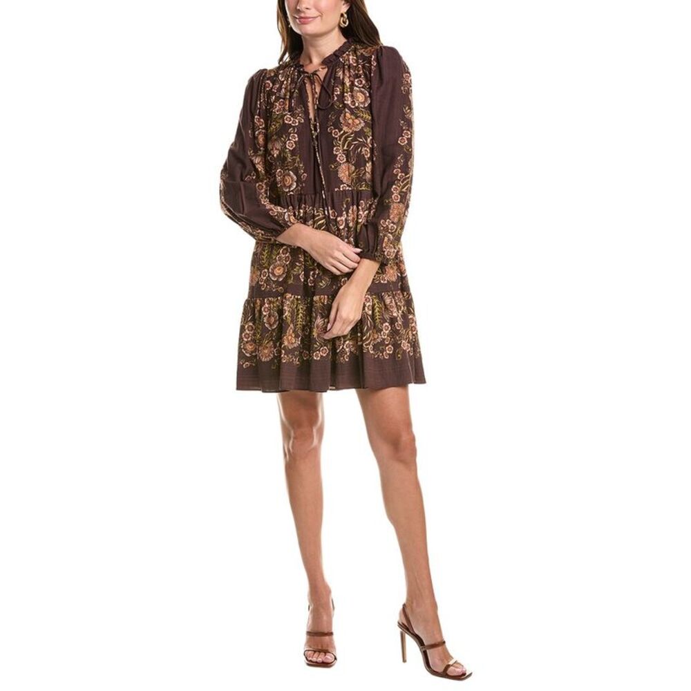 Taylor Womens Long Sleeve Mini Dress, Brown